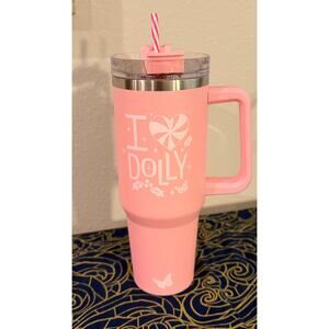 NWT Dolly Parton "I Love Dolly" Pink Christmas 2025 Tumbler — 40oz